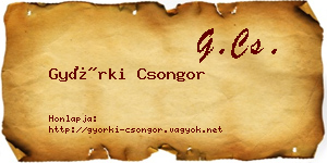 Györki Csongor névjegykártya